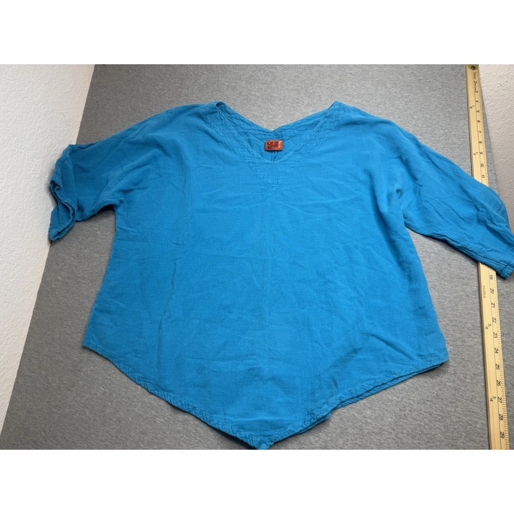 Oh My Gauze Oversize Lagenlook Boho Gauze 3 minimalist Blue